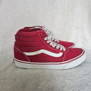 VANS Mens Ward Hi Skate Shoes Sneakers SzM8 Red Canvas Classic Hi Tops